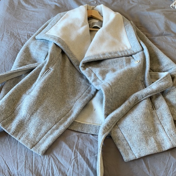 BCBG Gray Wrap Wool Coat - Picture 12 of 14